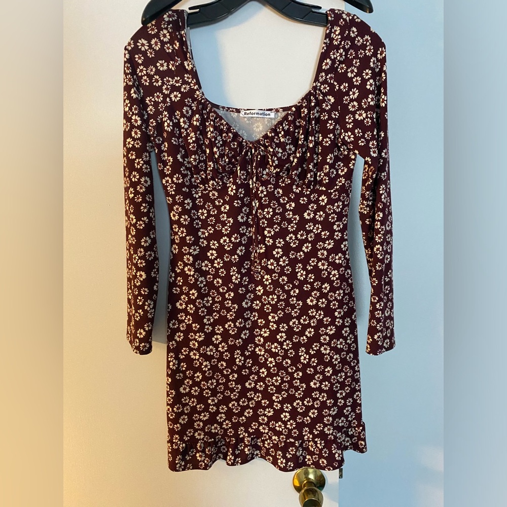 Reformation mini longsleeve dress,s